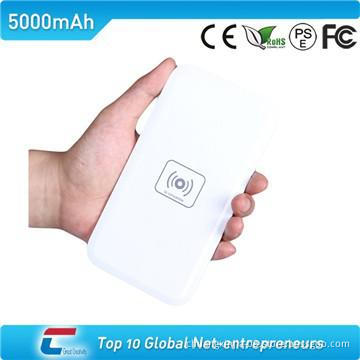 Wireless portable battery charger with lithium polymer battery